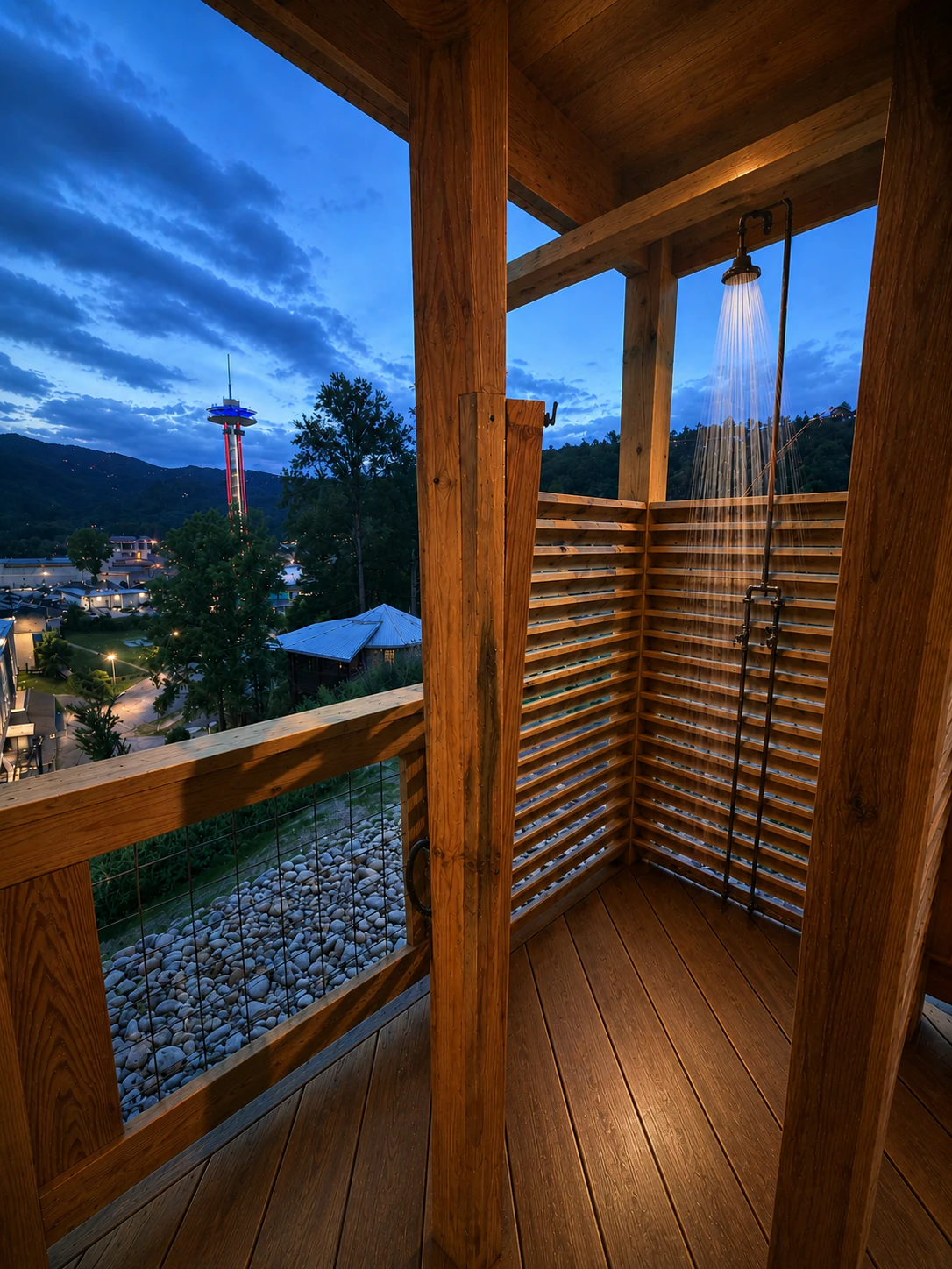 Copper Outdoor Shower Facing Space Needle/Downtown — photo 4