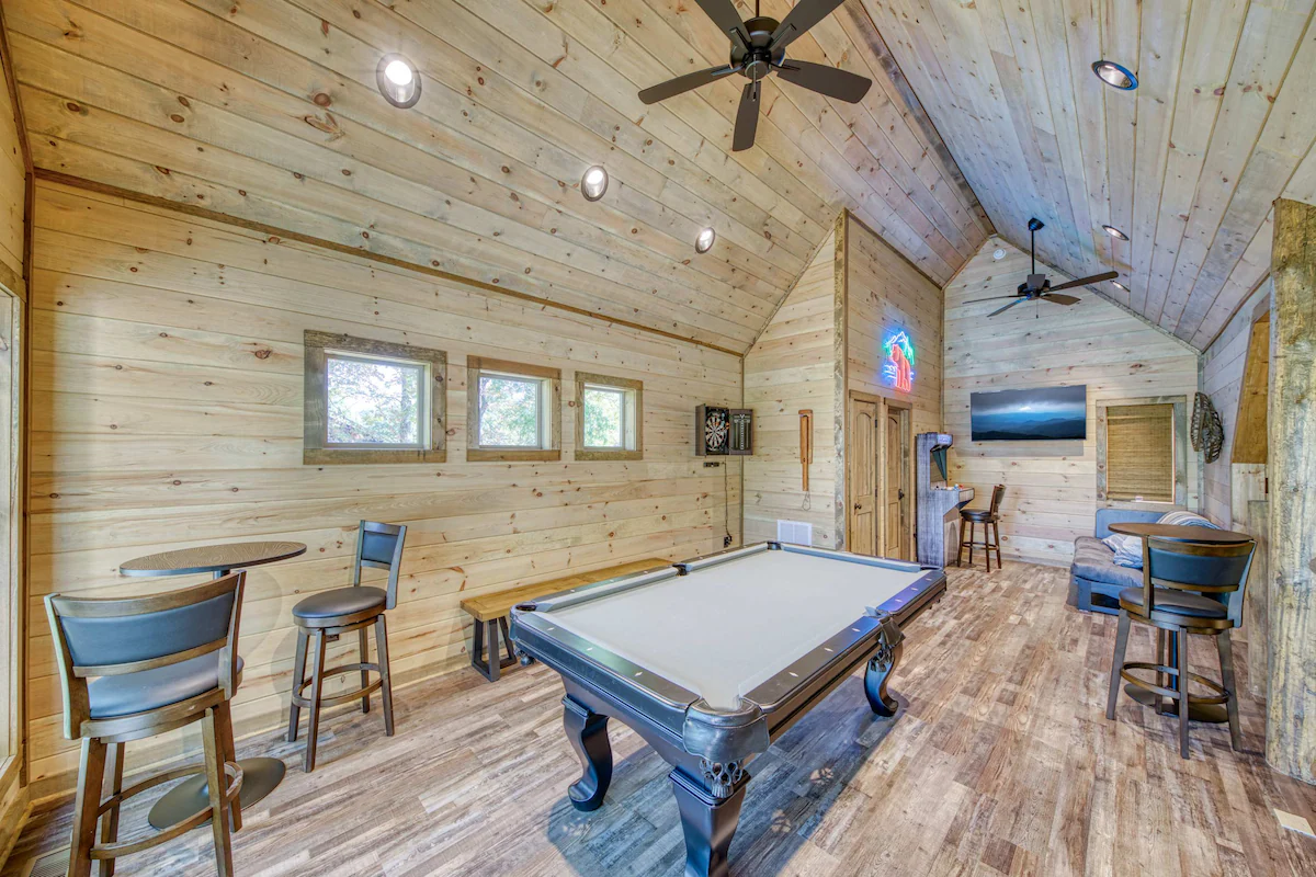 Golf Sim Cabin | Hot Tub, Game Room & Firepit — photo 4